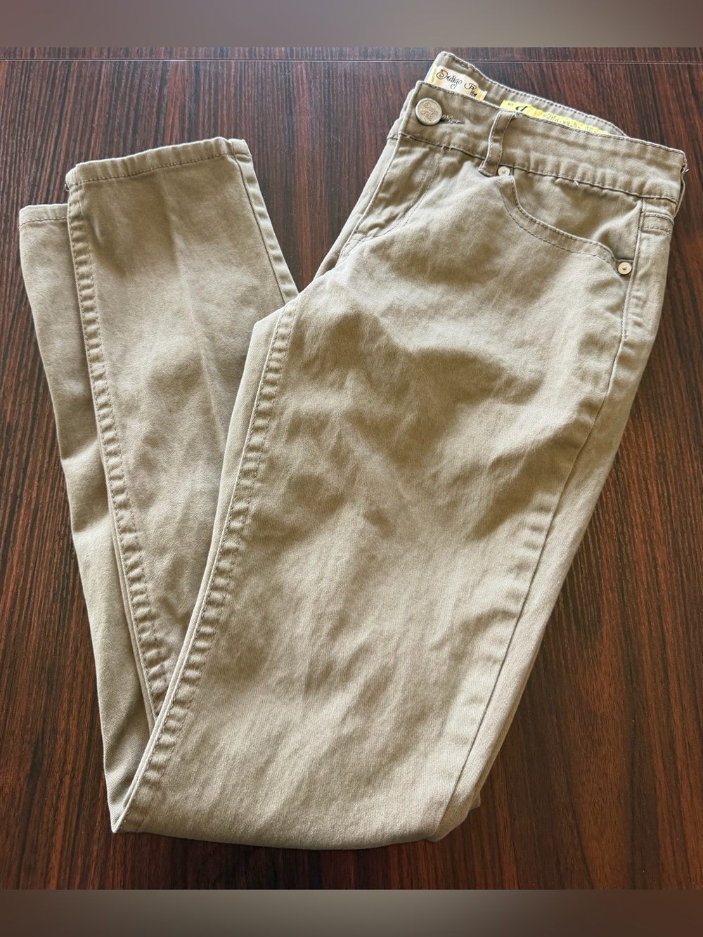 Indigo Rein Junior Girl’s Khaki Tan Skinny Stretch Jeans Pants Size 7